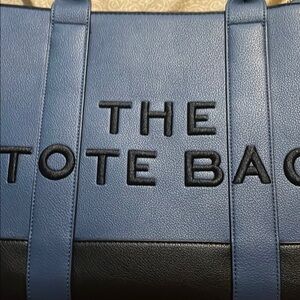 Inspired Marc Jacobs Blue and Black Shoulder Bag with Textured Design